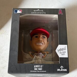 Hallmark Angels Mike Trout Ornament with Red Hat- new in box